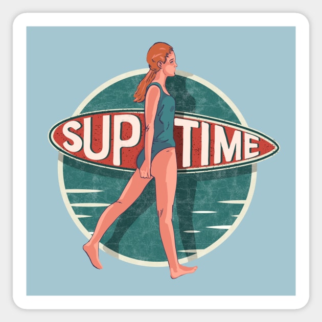 Standup Paddle Board Retro Vintage Gift Sticker by MarkusShirts